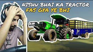 farming simulator 22 Indian mod challenge Hindi Nishu Bhai ka tractor bhi fas gya ab to