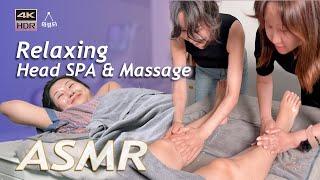 ASMR | Korean 4 hand foot massage & head spa, back massage