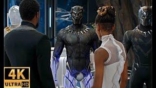 Шури показывает Т’Чалле новые костюмы 4К. Shuri shows T'Challa new costumes. Чёрная пантера