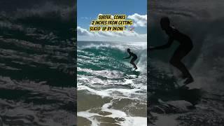 Surfer Comes 2 inches from getting sliced  up by drone!!!  #closecall #DroneSurf #DroneAccident