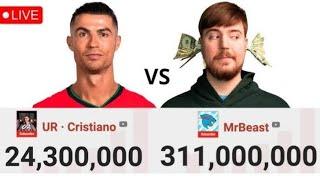 UR.CRISTIANO RONALDO VS MR BEAST SUB COUNT BATTLE (MY NEW CHANNEL ROAD TO 10K SUBSCRIBERS )