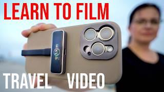 How to film a CINEMATIC TRAVEL VIDEO with iPhone 15 pro, gimbal & ZIKE | TUTORIAL FOR BEGINNERS