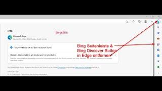 Edge Seitenleiste und Bing Discover Button entfernen - so gehts