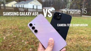 Samsung Galaxy A55 vs iPhone 15 Camera Test Comparison