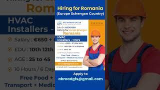 Hiring HVAC Installers for Europe Romania #job #europe #europejobs #abroadjobs