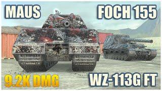 Maus, WZ-113G FT & Foch 155 • WoT Blitz Gameplay