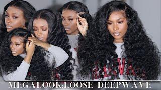 FAVORITE TEXTURE| VOLUMINOUS LOOSE DEEPWAVE WIG INSTALL USING EBIN WONDER LACE SPRAY|MEGALOOK HAIR