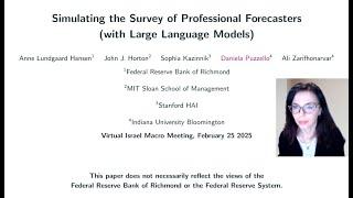 Daniela Puzzello – Simulating the survey of professional forecasters