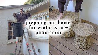 prepping our home for winter & unboxing patio furniture