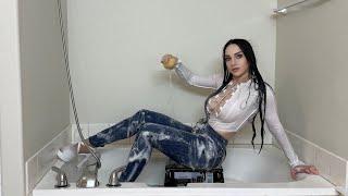 Wet Jeans & Bodysuit | Foam | High Heels