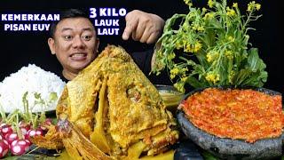 MAKAN BESAR ⁉️  3 KILO GULAI KEPALA IKAN KAKAP LALAPAN MENTAH SAMBEL TERASI