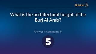 What is the architectural height of the Burj Al Arab?   Burj Al Arab Quiz