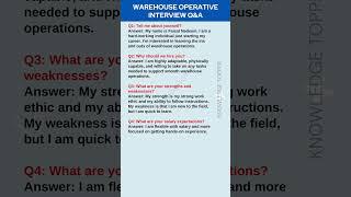 Warehouse Operative Job Interview Questions and Answers