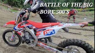 BATTLE OF THE BIG BORE 2 STROKES  MONSON MA QUABOAG HILLCLIMB HONDA CR500R VS KAWASAKI KX500, H2 750