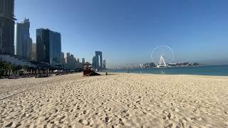 #Dubai #JBR Morning walk in Ritz-Carlton Dubai private beach ️ on Jumeirah Beach Residence.