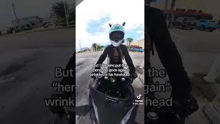 Do you give him wrinkles? #motorgirl #motorcycle #biker