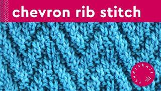 Chevron Rib Stitch Knitting Pattern for Beginners