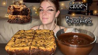 GOOEY BROOKIES AND CHOCOLATE DIP MUKBANG! (Vegan) (No Talking)