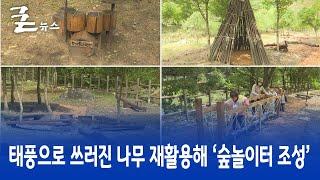 태풍으로 쓰러진 나무 재활용해 ‘숲놀이터 조성’