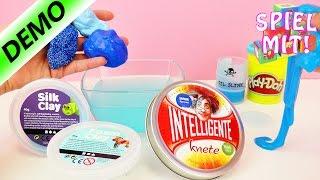 Vergleich Seidenknete vs. Wolkenschleim vs. Putty vs. Playdoh vs. Intelligente Knete