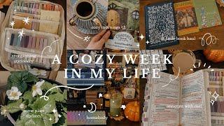 a cozy week in my life book haul, annotations, stationery & plants. october vlog