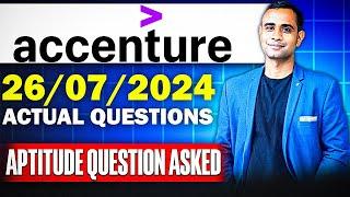 Accenture 26th July 2024 Actual Questions| Accenture Aptitude Questions