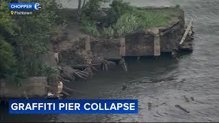 Portion of Graffiti Pier collapses into Delaware River in Philadelphia