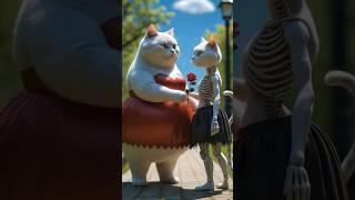 Fat Cat and Skinny Cat Story | A Love Story You'll Never Forget #ai #cat #shorts #catstory #cats