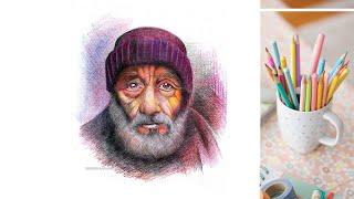 Old man realistic drawing | pencil drawing |shabeer art gallery