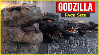 3D size of Godzilla Face ( All Godzilla ) Size Comparison