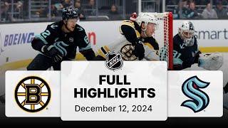 NHL Highlights | Bruins vs. Kraken | December 12, 2024