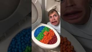 Experiment: Eating Colorful M&M's Reese's out of the Toilet #shortsOriginal