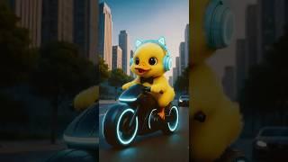 Quackin’ Up: A Cute Duck’s Earphone Adventure!