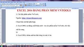 Chuyển đổi số thành chữ trong Excel 2016 bằng phần mềm VnTools | Convert numbers to text in Excel