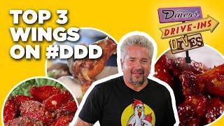 Top 3 Most-Insane Wings in #DDD History | Diners, Drive-Ins and Dives with Guy Fieri | Food Network