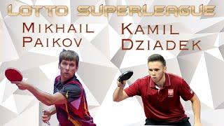 Mikhail Paikov vs Kamil Dziadek [Table Tennis Full HD] #lottosuperliga