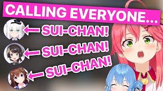 Miko Calls Everyone "Sui-chan" (Sakura Miko, Matsuri, Sora, Fubuki, Subaru / Hololive) [Eng Subs]