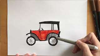 How to draw a Vintage Car