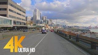 4K Seattle Streets - Car Driving Relax Video - Washington State, USA