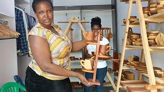 African wooden kitchen ware. #villagelife #trending #woodencarving #woodworking