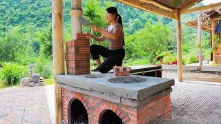 Build a Super Fuel-Efficient Smokeless Stove/ 50 Days of DIY Brick Making and Building