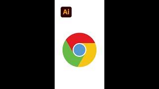 Chrome logo Illustration - Illustrator tips #shorts - Design.lk