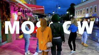 ⁴ᴷ MOSCOW NEVER SLEEPS  Evening life of Russians on Friday | Walking tour - (HDR Video)