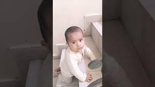 cute Moksh Bhardwaj #kidsstatus #Moksh climbs the ladder for the first time#viral #shorts