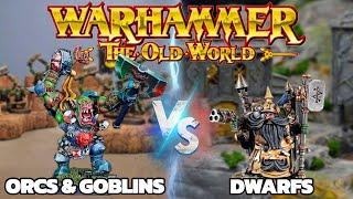 Warhammer: The Old World NARRATED Battle Report | Orc & Goblin Tribes VS. Dwarfen Mountain Holds