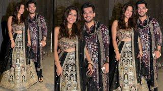 Arjun Bijlani With Wife At Versova kinna Cottage Diwali Party