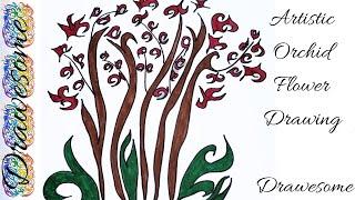 Artistic Orchid Flower Drawing / Drawesome