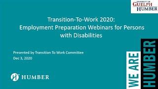 December 3, 2020 Transition To Work - Welcome and Session 1- Specialisterne