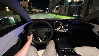 Tesla Model 3 Performance 2024 Night Drive