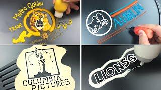 Film Studio Logos Pancake Art - MGM, Columbia Pictures, Amblin Entertainment, Lionsgate